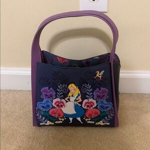 Loungefly Alice in Wonderland Purple Floral Top-Handle Bag
